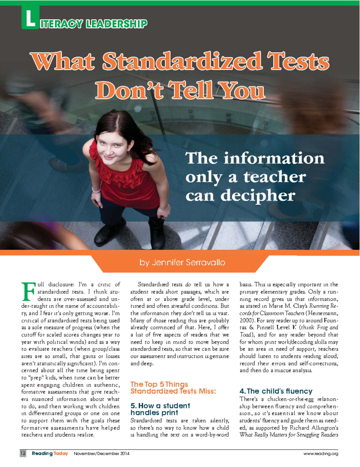Literacy Leadership: Critique of Standardized Testing (EDU 101) - Studocu