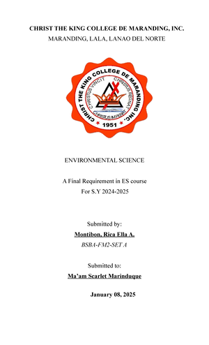 Chapter 1 16 Environmental Science - CHAPTER 1: SCIENCE AND ENVIRONMENT ...