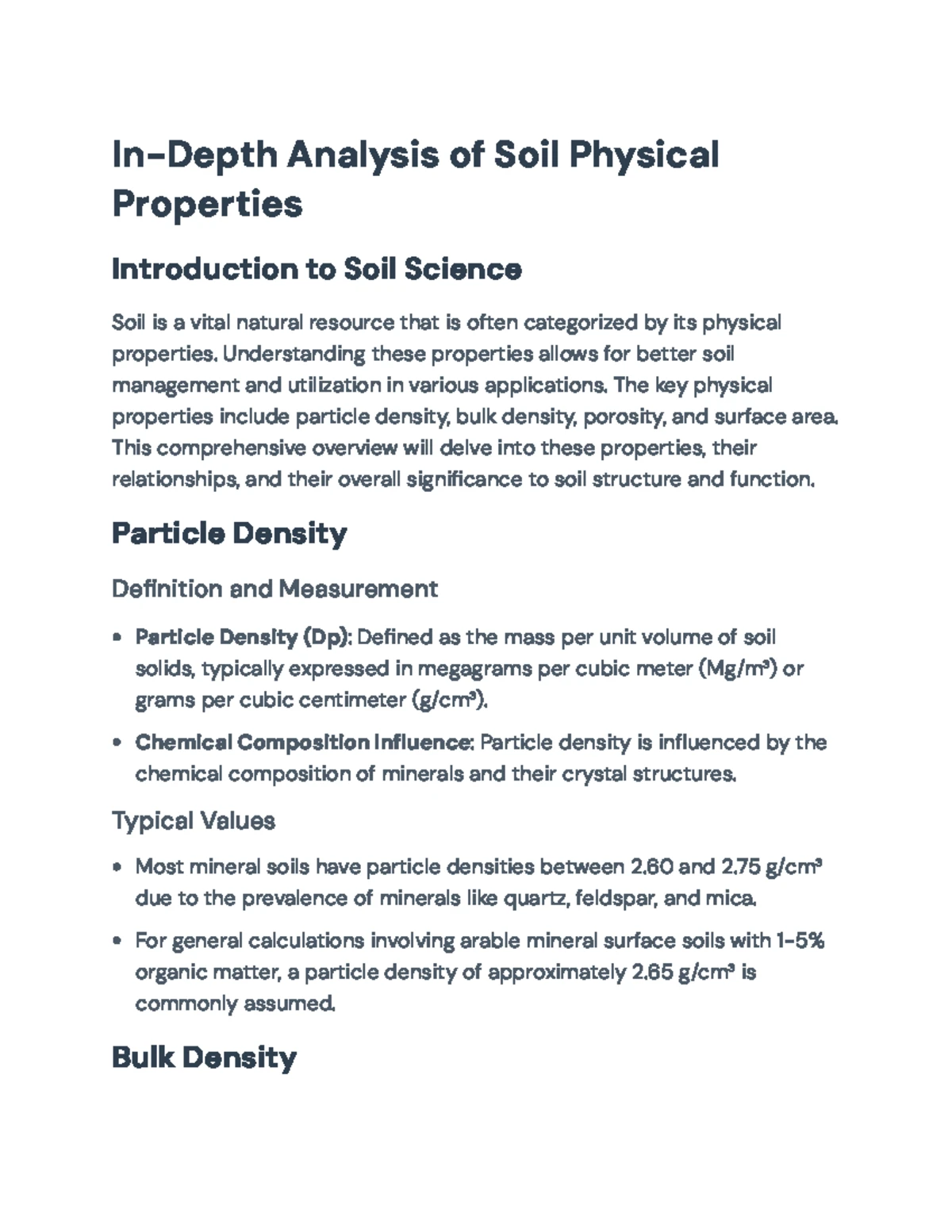 Soil Structure (AGRI 101): An In-Depth Analysis and Ecological ...