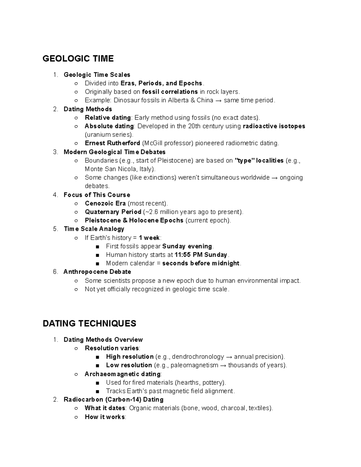 GEOG 101 Final Exam Study Guide: Climate Change & Geological Time - Studocu