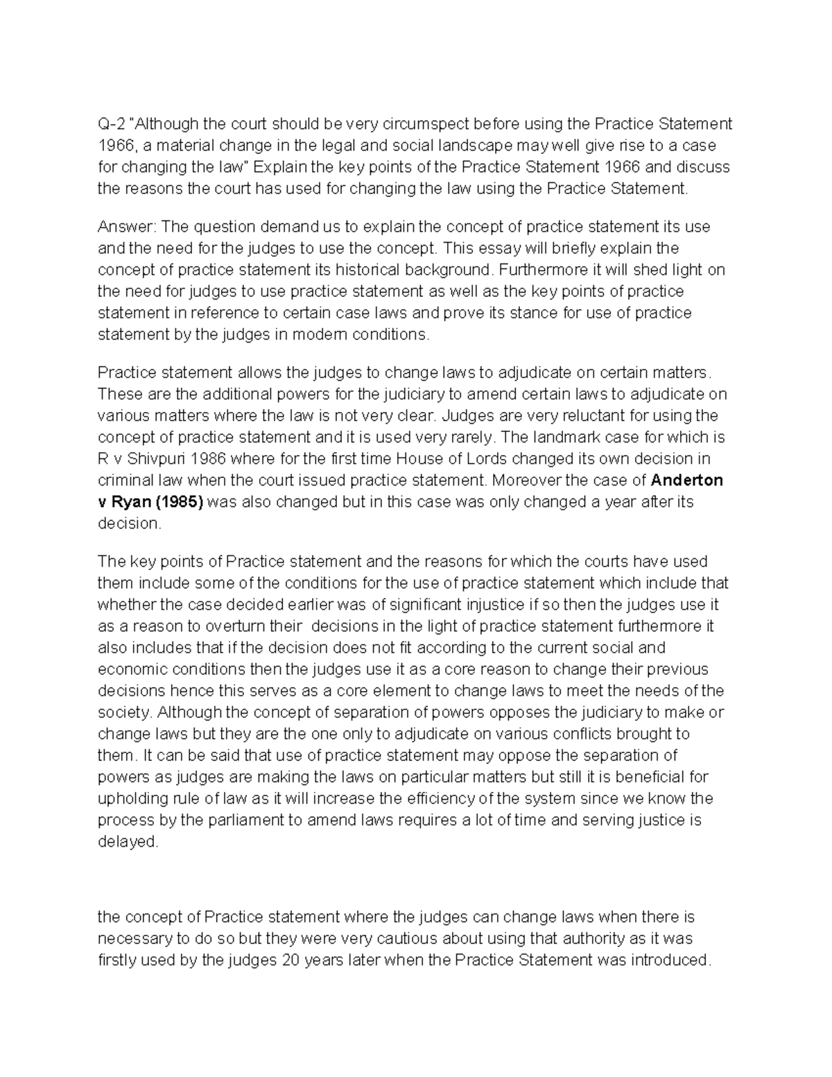 Practice Statement 1966: Key Insights & Court Usage Analysis - Studocu