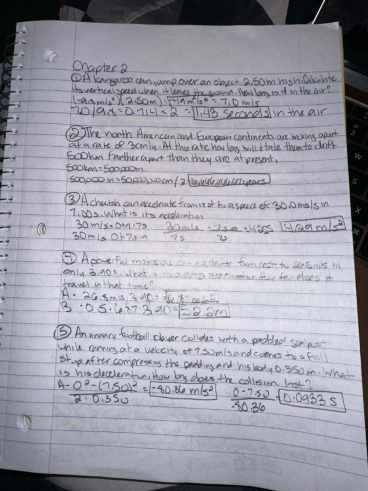 Chapter 2: Physics Problems on Motion and Acceleration - Homework - Studocu