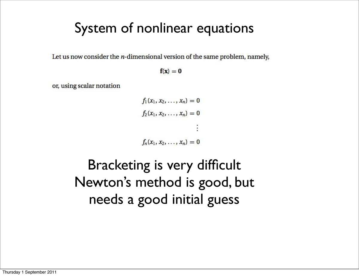 Numerical Methods: Nonlinear Equations & Derivatives (Course Code ...
