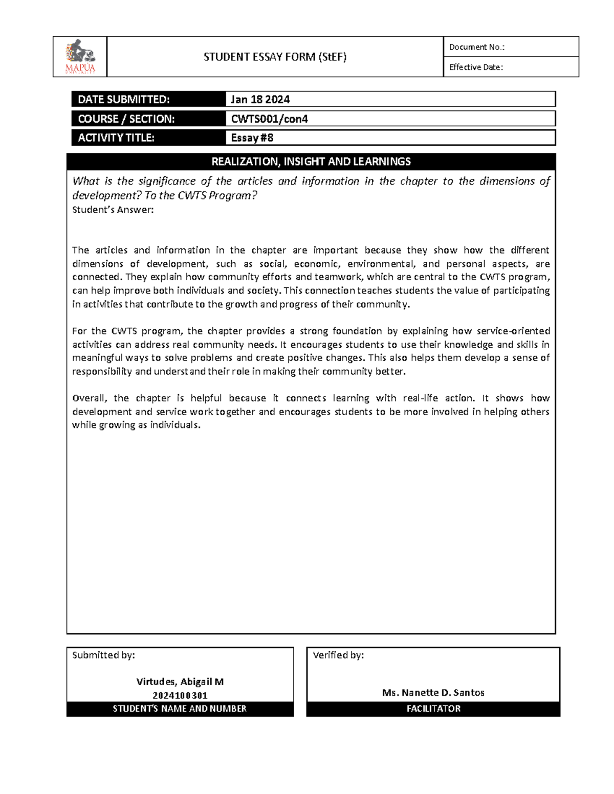 Virtudes, Abigail M CWTS001 Con4 E8 - STUDENT ESSAY FORM (StEF ...