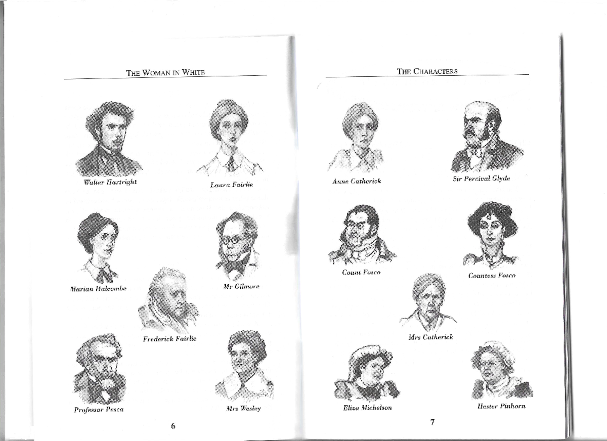 Libro de ingles - THE WOMAN IN WHITE THE CHARACTERS Walter Hartright ...
