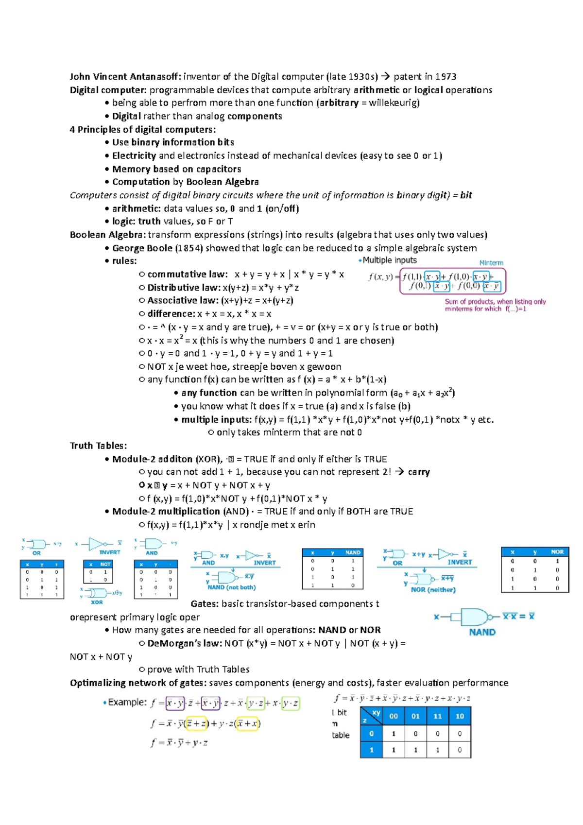 CS - 1 - CO Logic - Summary of Key Concepts and Principles - Studeersnel