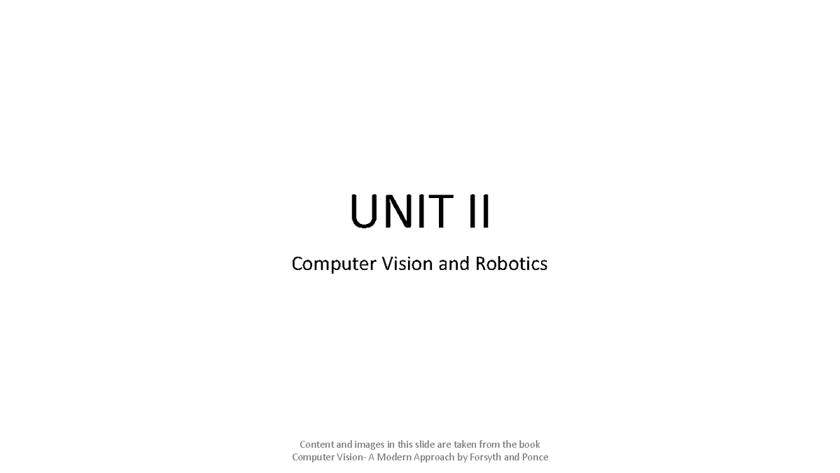 CVR UNIT II Computer Vision: Linear Filters & Texture Analysis - Studocu