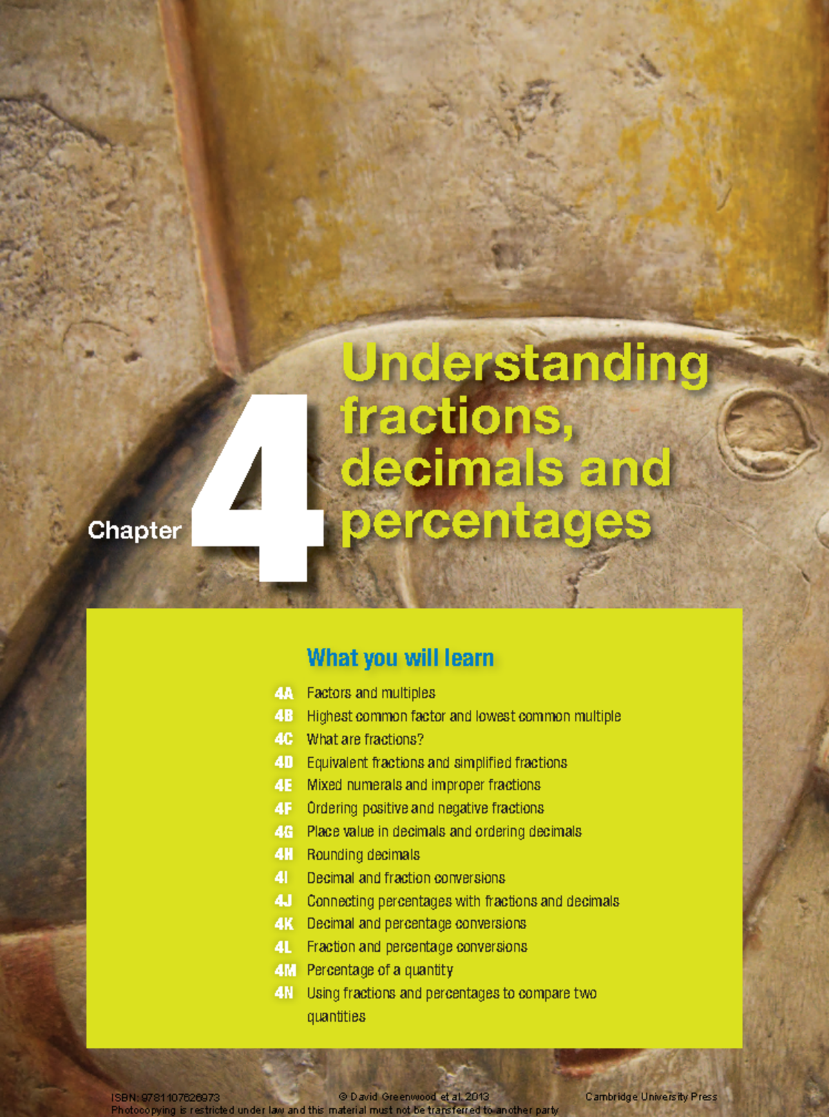 Chapter 4 Understands fractions decimals and percentages ...