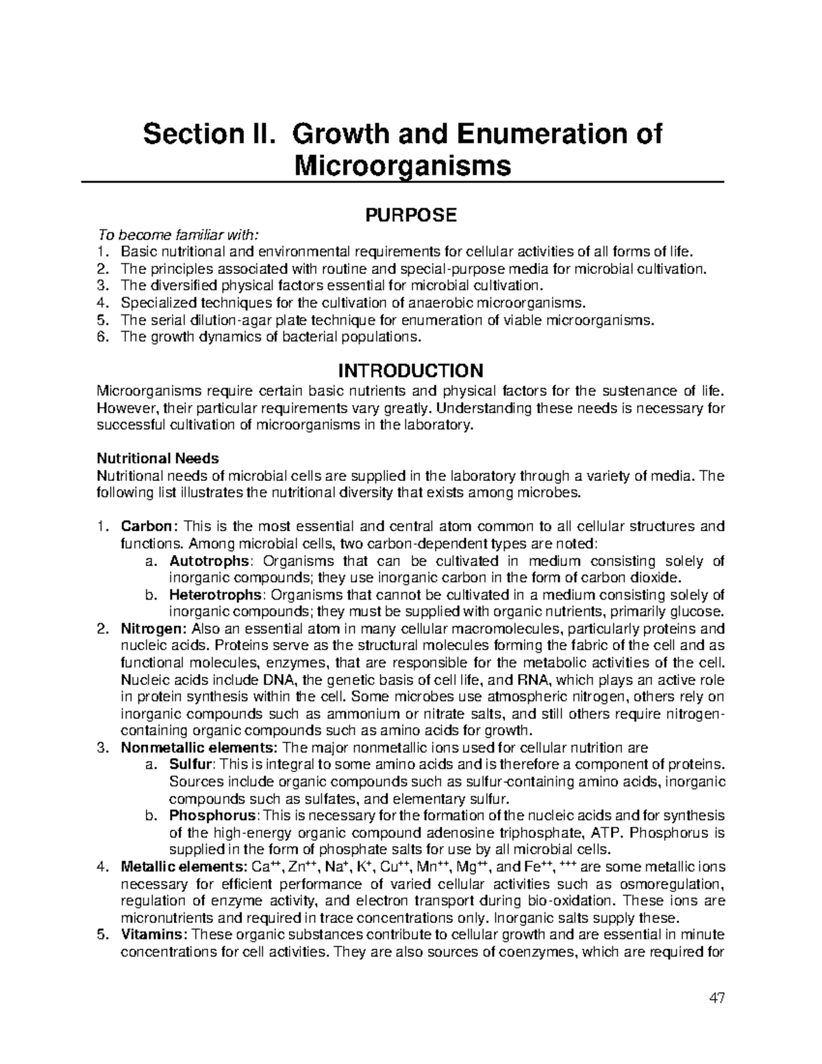 329 Lab Manual Spring 2025 - Section II: Microbial Growth & Enumeration ...