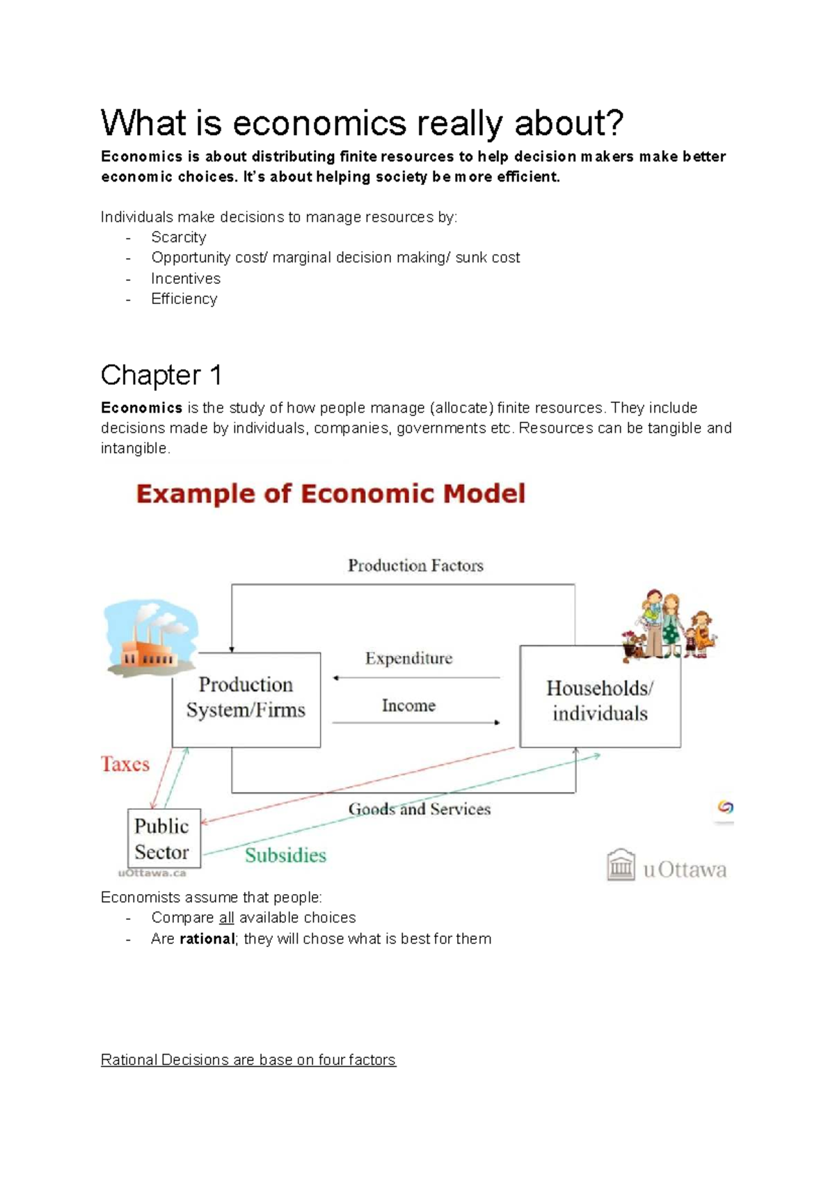 Chapter 1: Understanding Economics - Key Concepts and Terms - Studocu