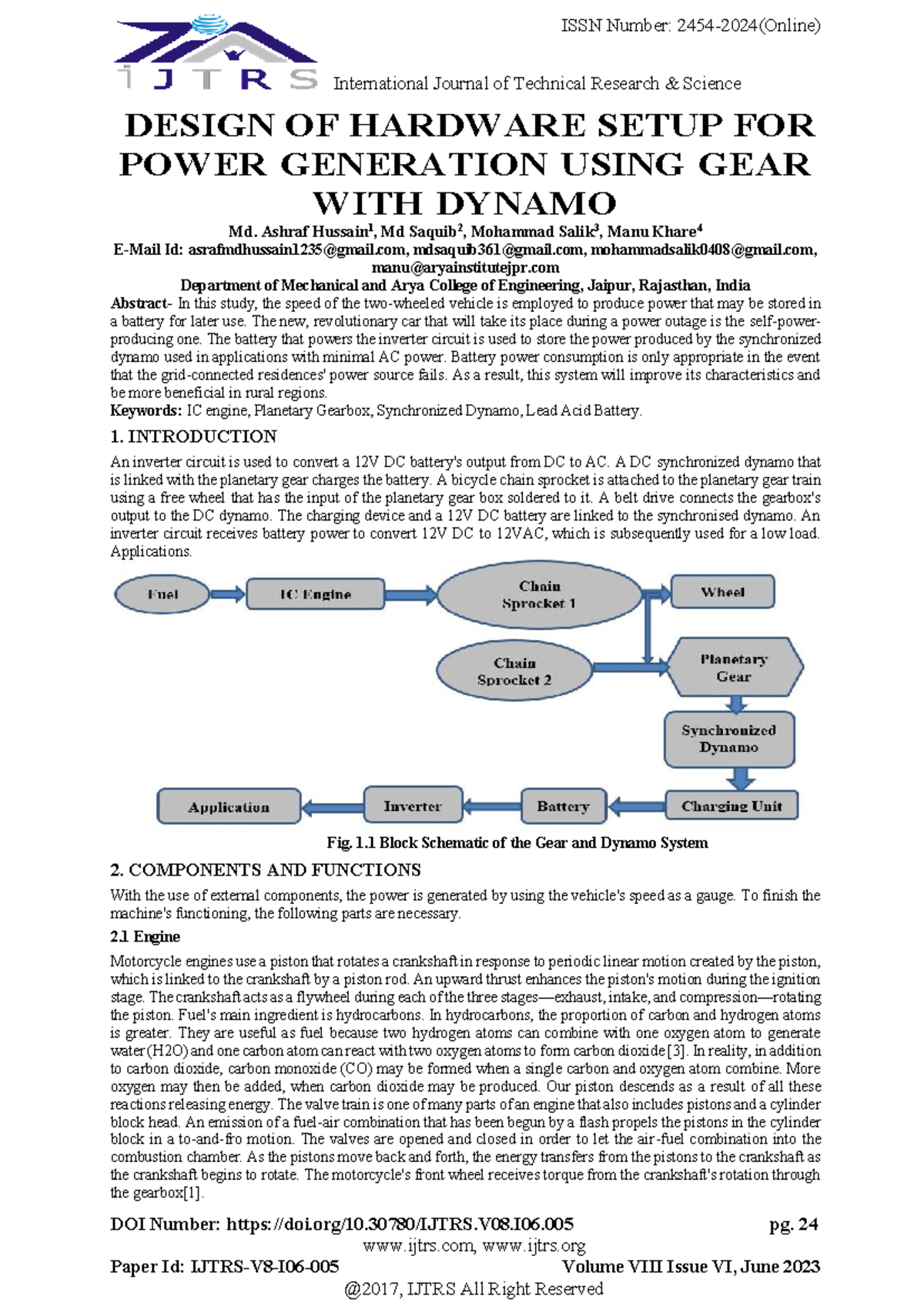 Design OF Hardware Setup FOR Power Generation Using GEAR WITH Dynamo ...