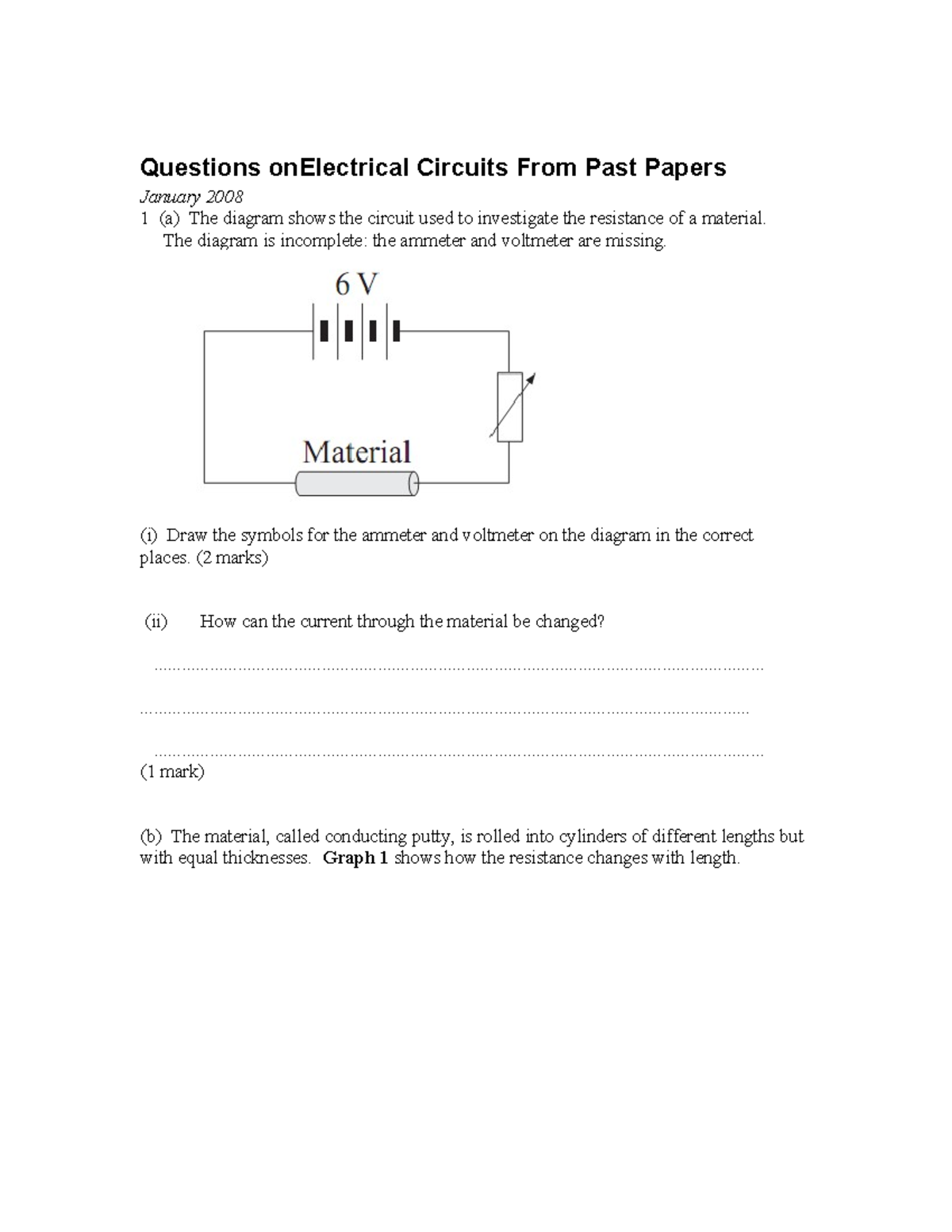 Electrical Circuit Diagram Questions And Answers Pdf