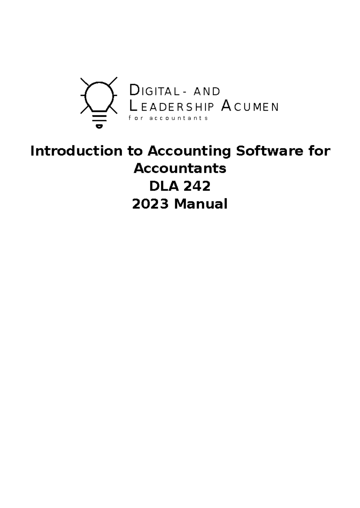 DLA 242 Introduction to Digital Acumen for Accountants: Lesson 1 ...