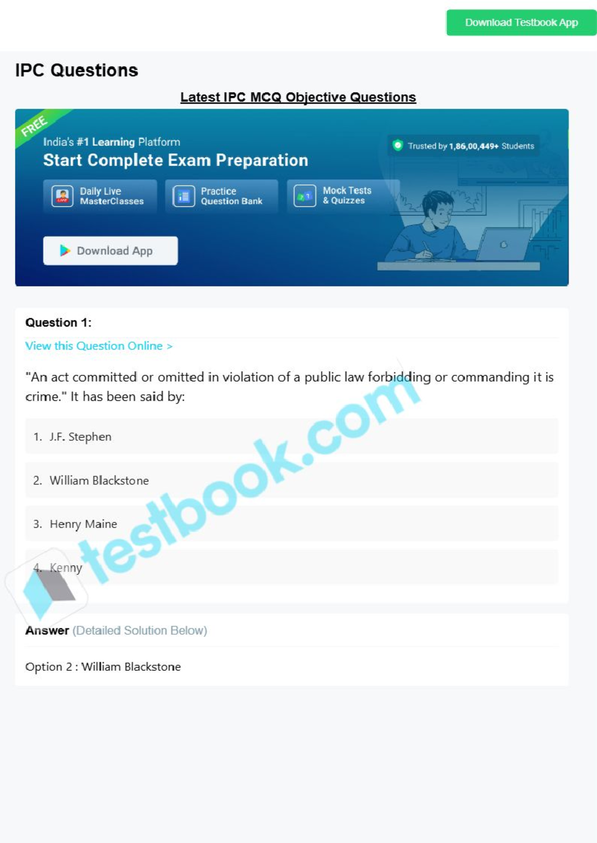 Mcq on ipc 6569b88b60bfa85f36f8c8ef - Download Testbook App IPC ...