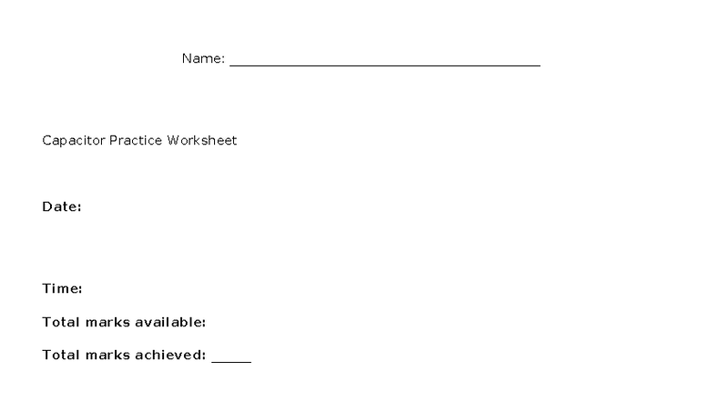 Capacitor - Past Paper Practice Worksheet (MS) - Studocu
