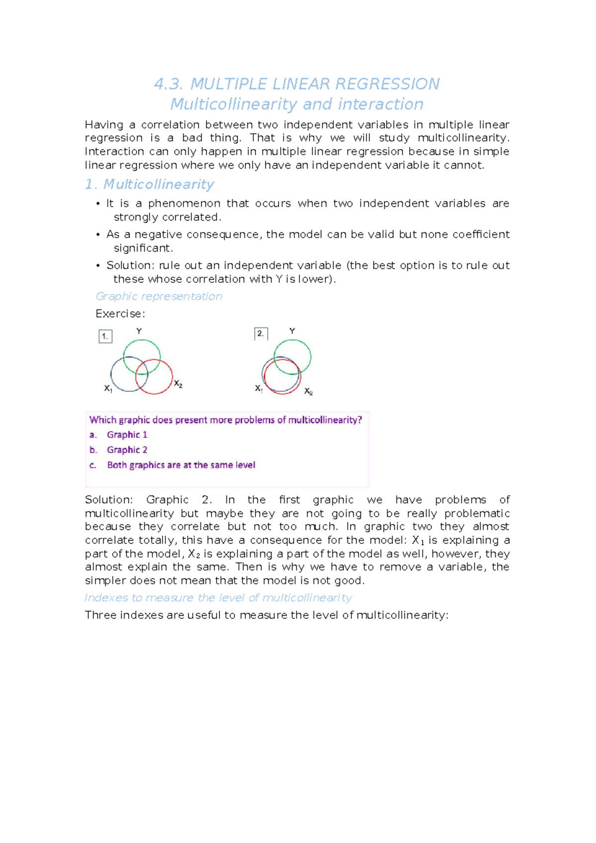 Lesson 4: Understanding multicollinearity in multiple linear regression ...