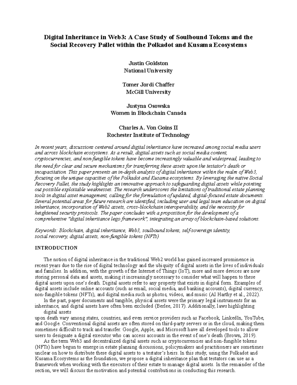 Digital Inheritance in Web3: A Case Study on SBTs & Social Recovery in ...