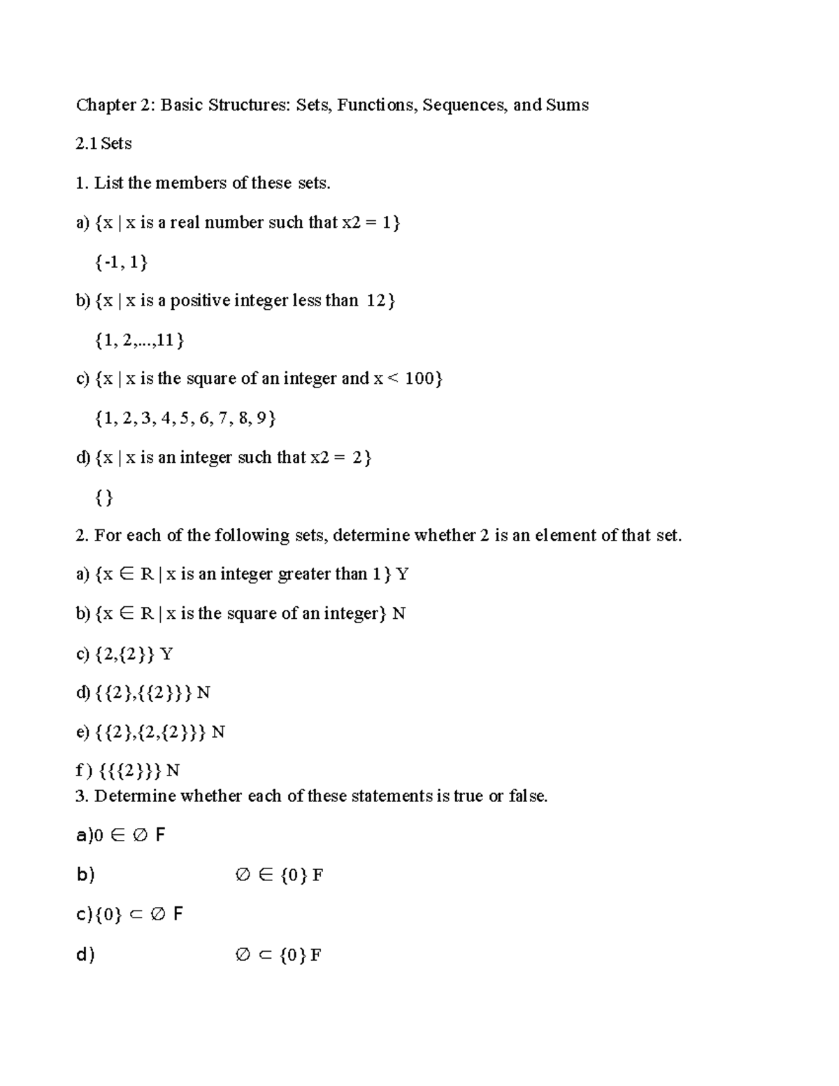 Chapter 2 La Bui Nhat Nam SE183845 - Chapter 2: Basic Structures: Sets ...