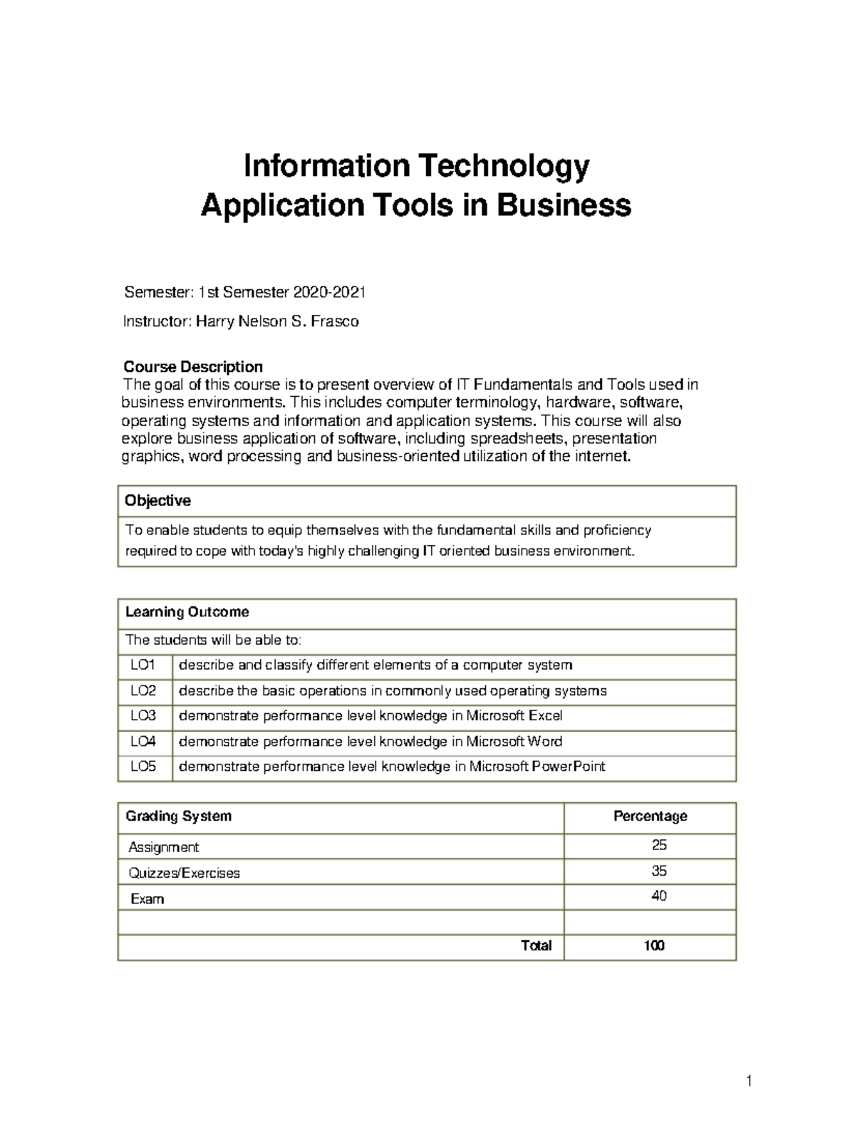 IT Fundamentals: Prelim Notes for Business Systems (IT101) - Studocu