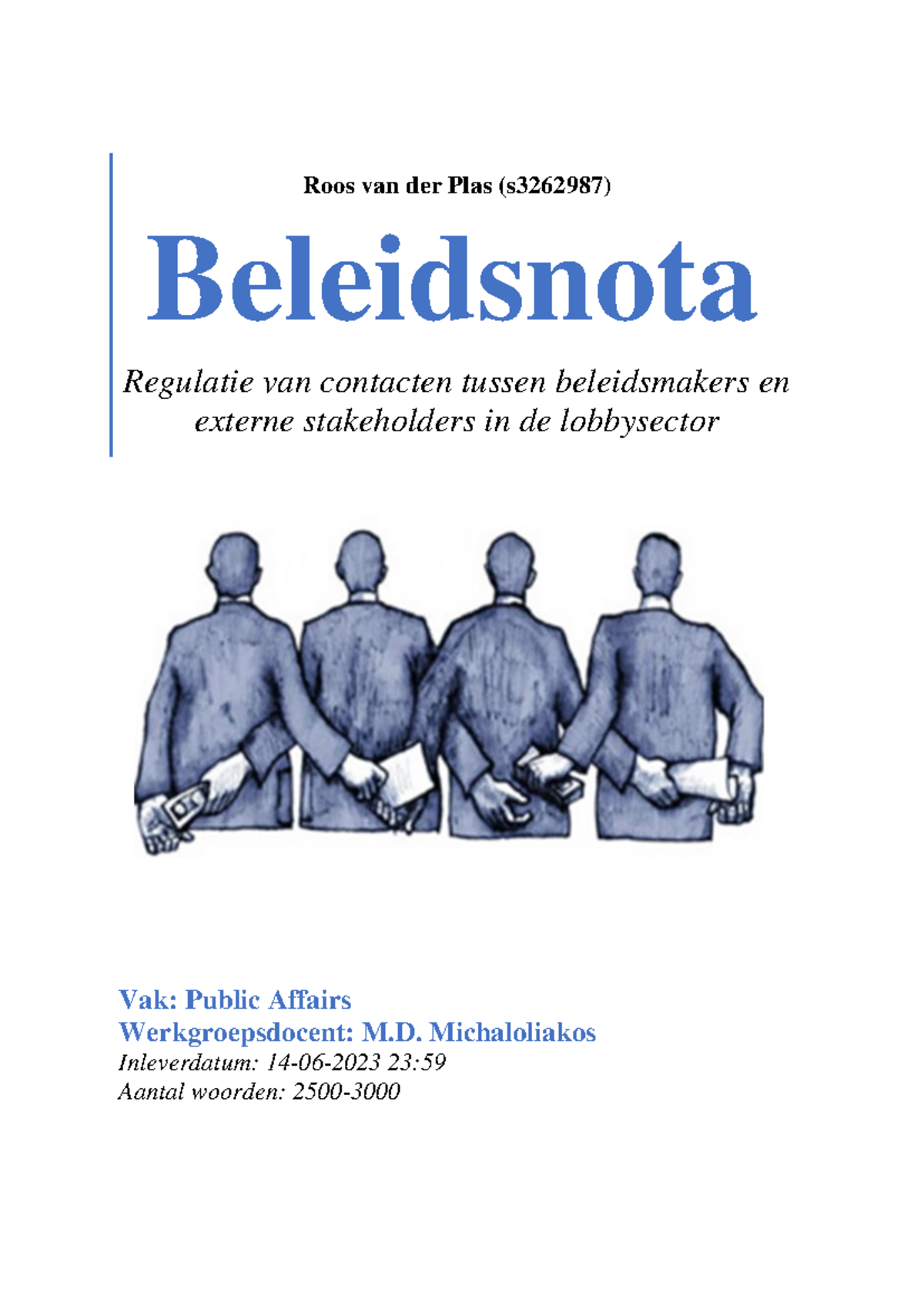 Beleidsnota - Regulatie van Lobbycontacten en Transparantie (PAF ...