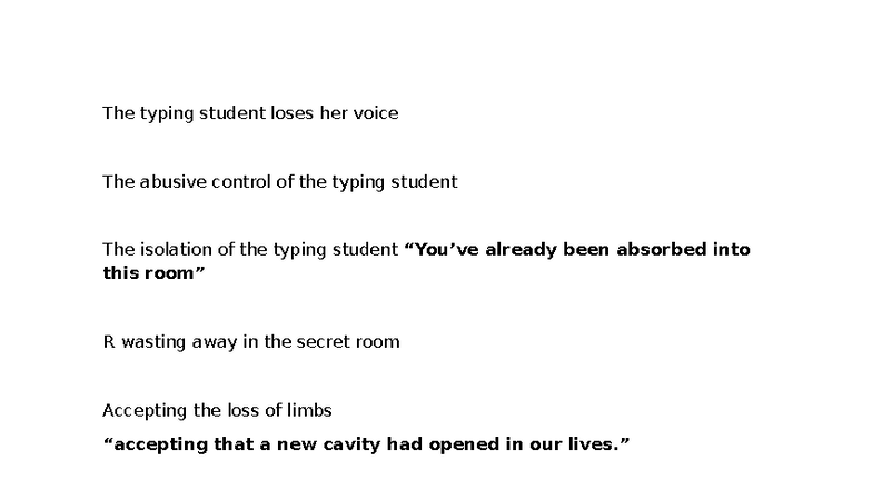 ENG 202: Quote Bank on "The Memory Police" - Themes of Loss and ...