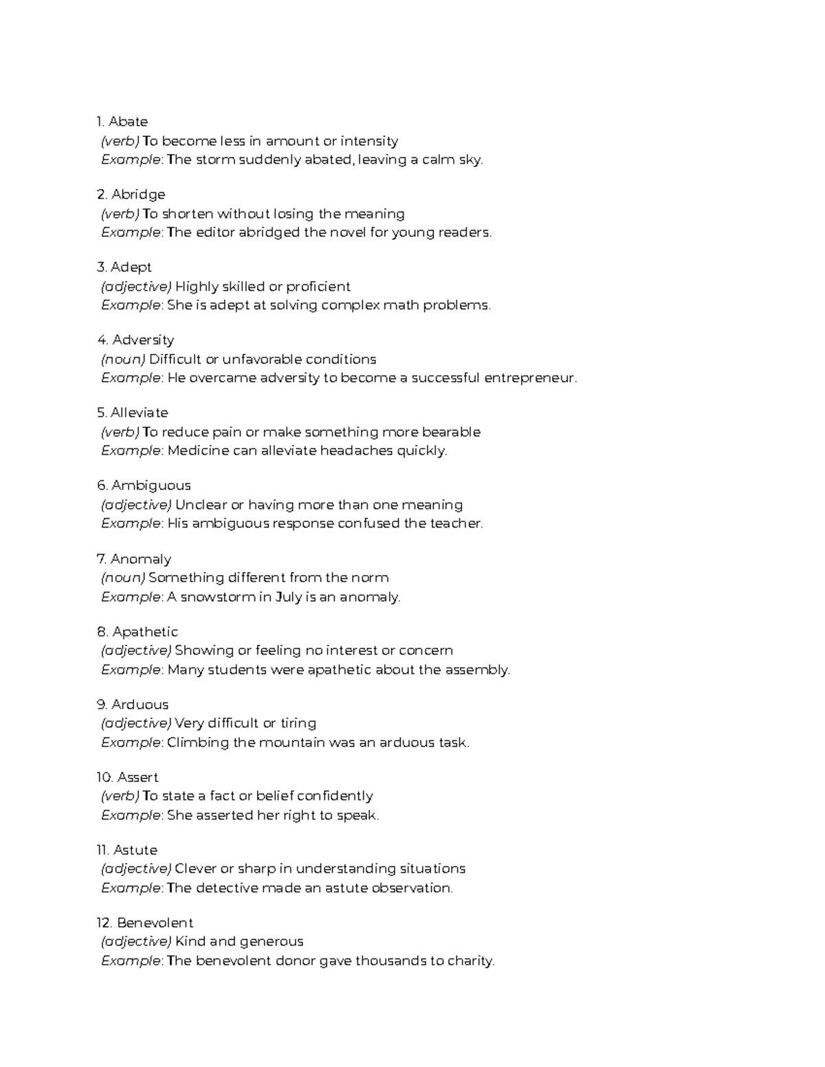 SAT PSAT ACT Vocabulary Flashcards Set 1 & 2 - Studocu