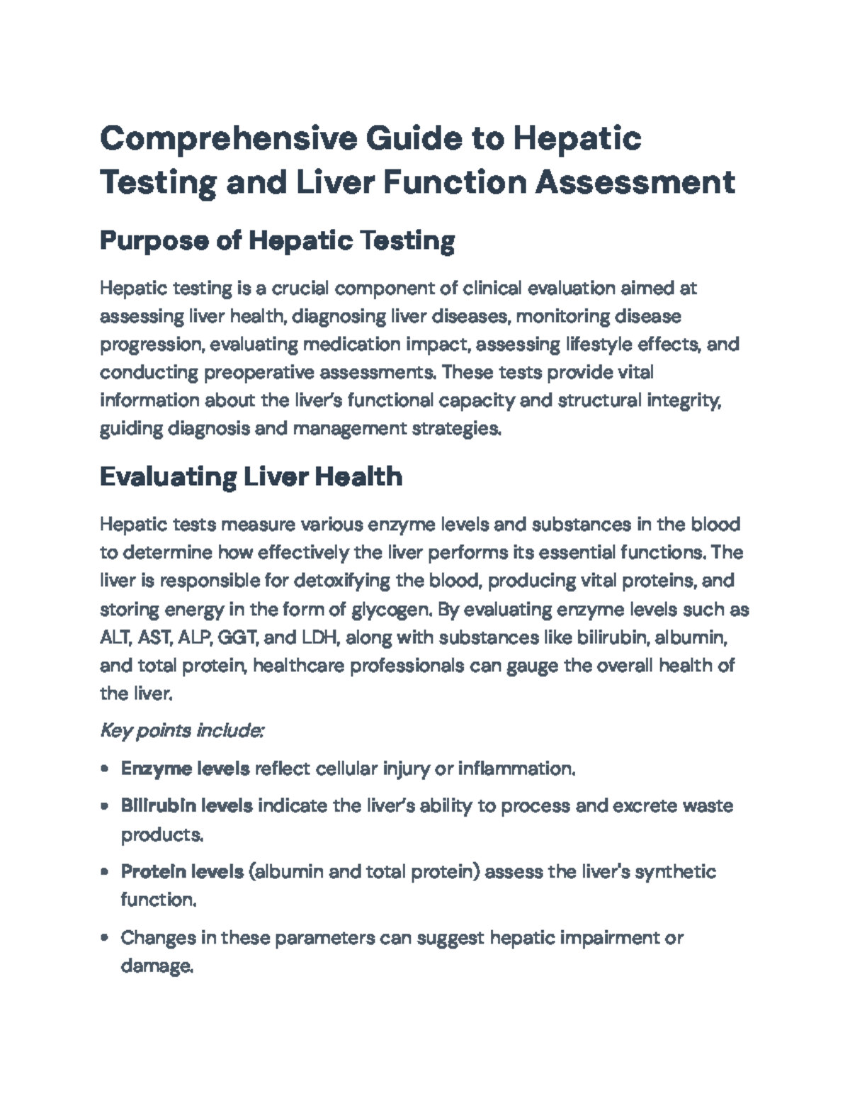 Hepatic Testing & Liver Function Assessment: A Comprehensive Guide ...