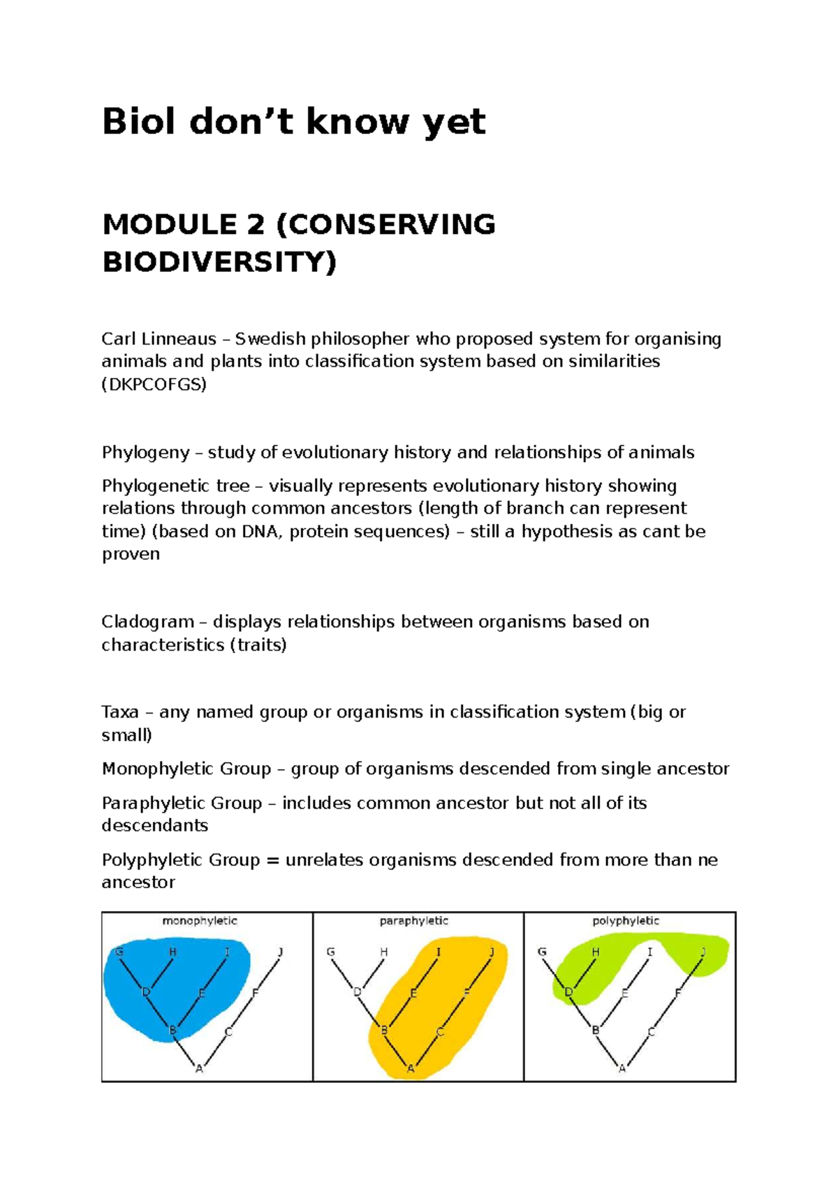 Biol 101 Final Exam Notes: Conserving Biodiversity & Environmental ...