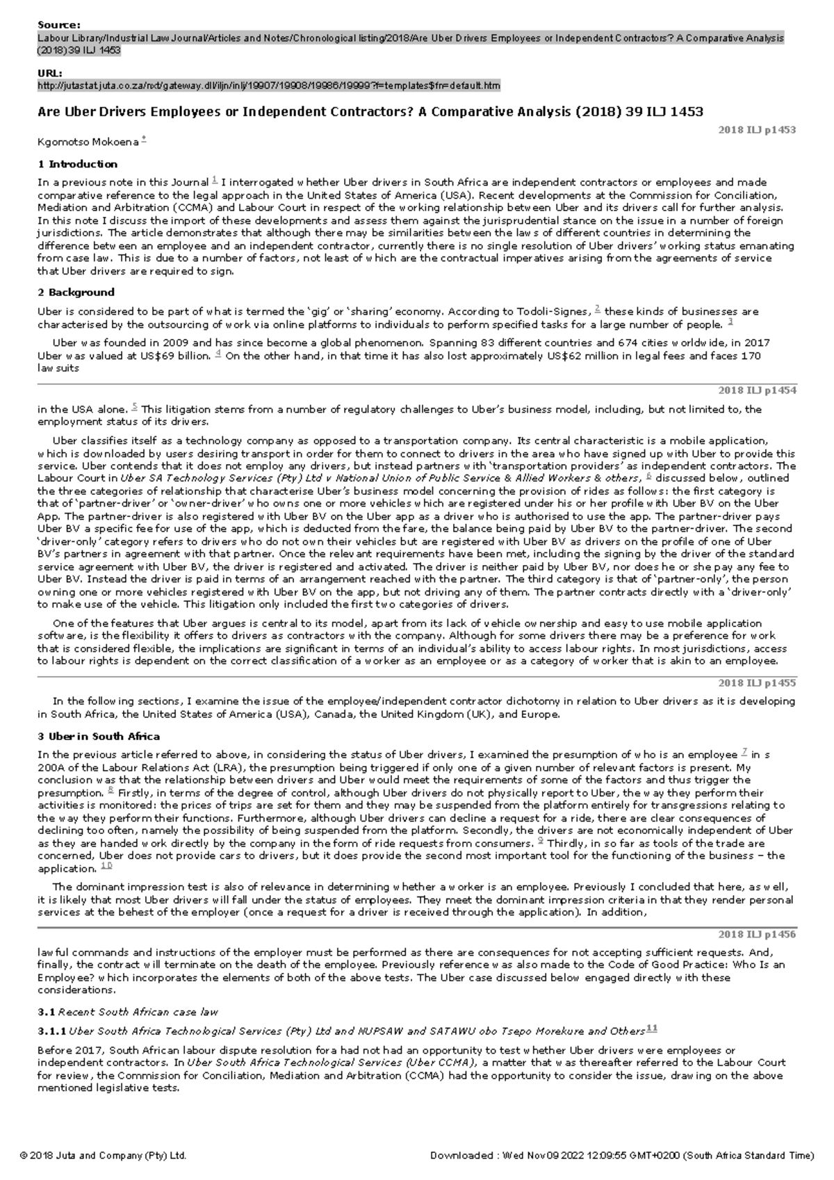 Are Uber Drivers Employees Or Independent Contractors