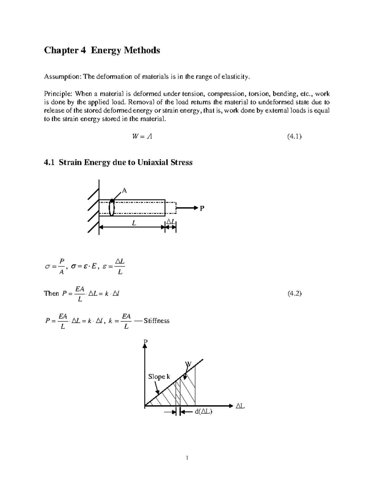 Chapter 4 Energy Methods: Elastic Deformation and Strain Energy - Studocu
