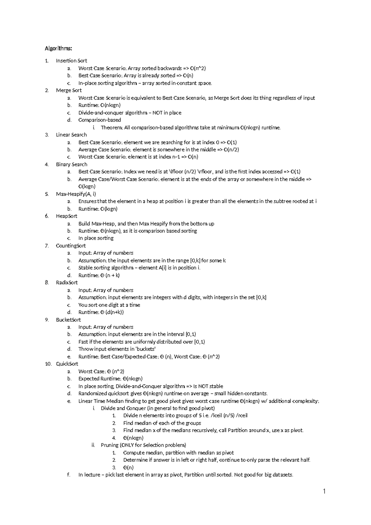 Algorithms Overview: Key Concepts and Sorting Techniques - Studeersnel