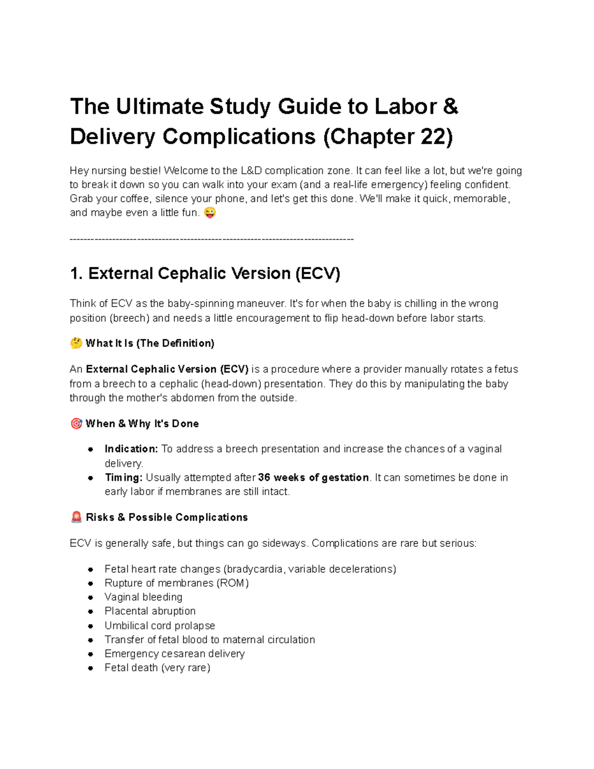 The Ultimate Study Guide to Labor & Delivery Complications (Nursing ...