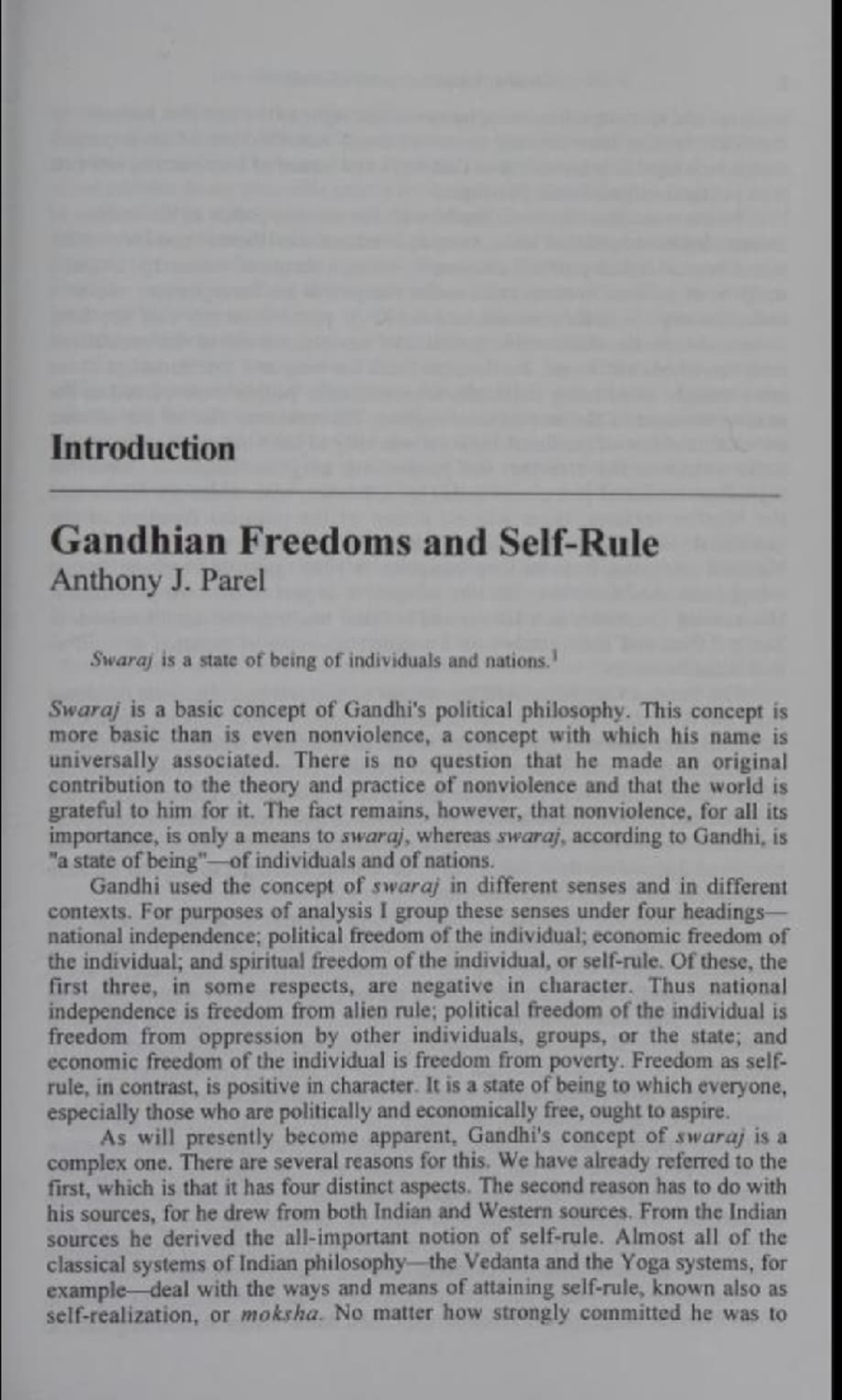 Unit 5: Gandhian Freedoms and the Concept of Swaraj in Political ...