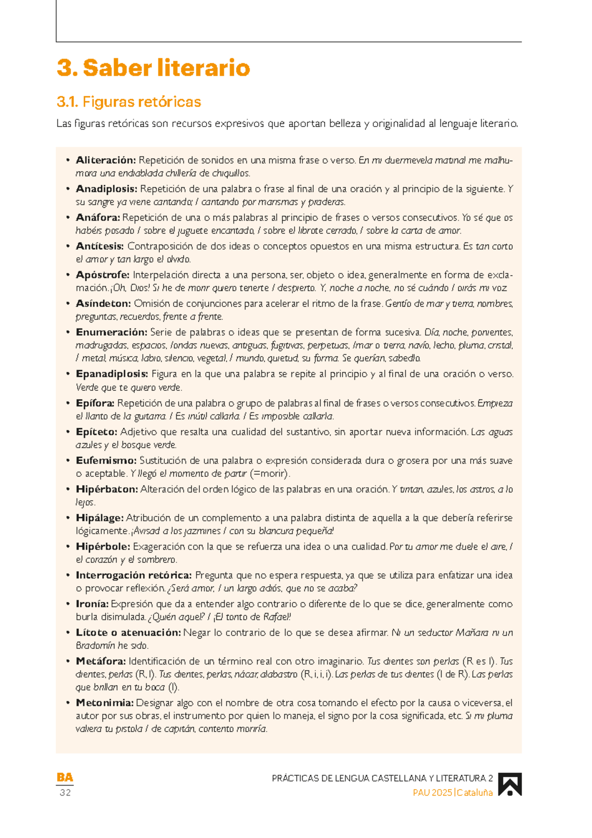 BA PRÁCTICAS DE LENGUA CASTELLANA Y LITERATURA 2 - Figuras Retóricas y ...