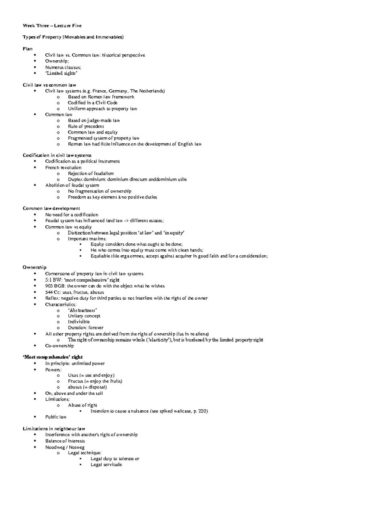 II. Types of Proprietary Rights: Lecture Notes for LAW 101 - Studeersnel