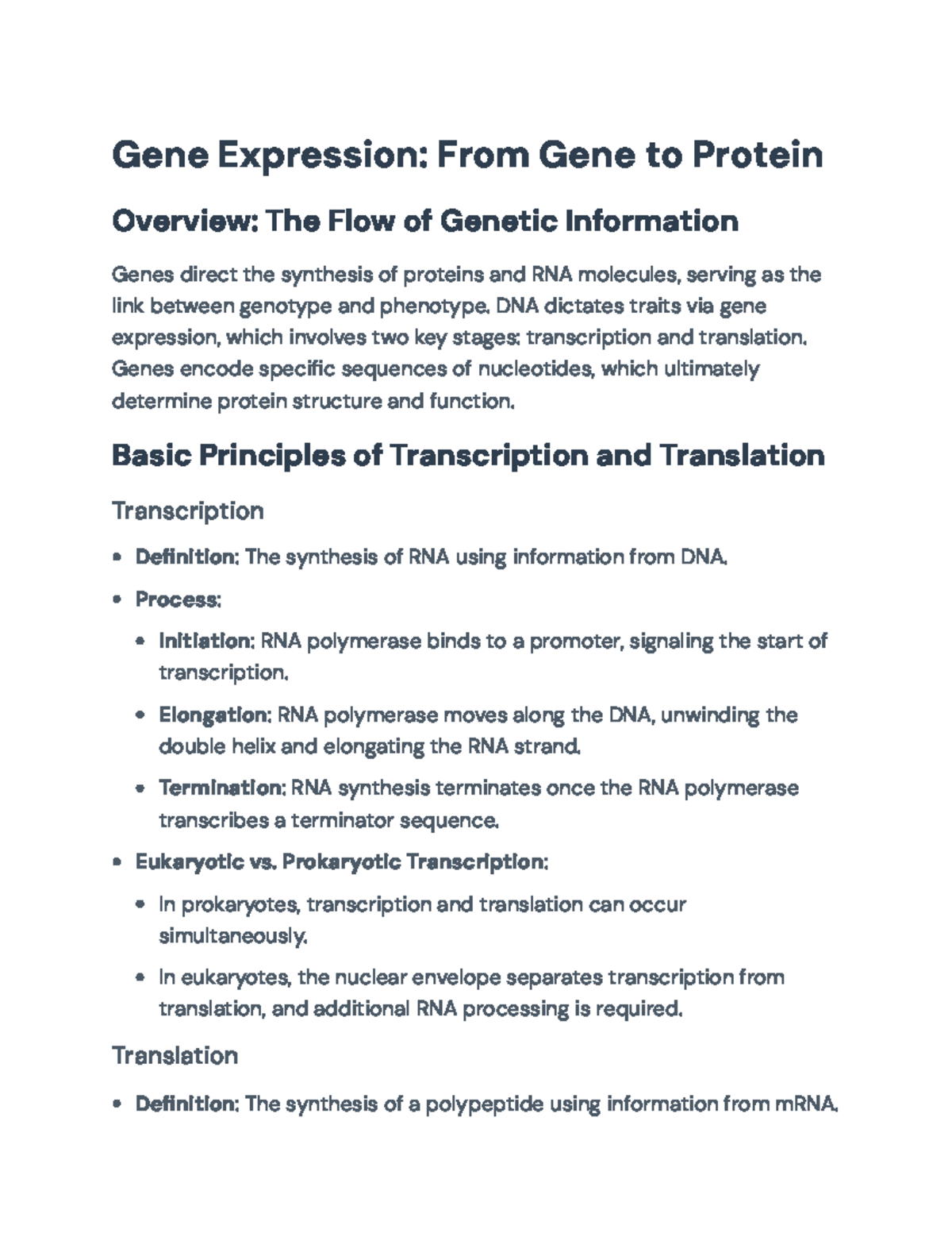 Gene Expression Mechanisms: Transcription, Translation & Mutations ...