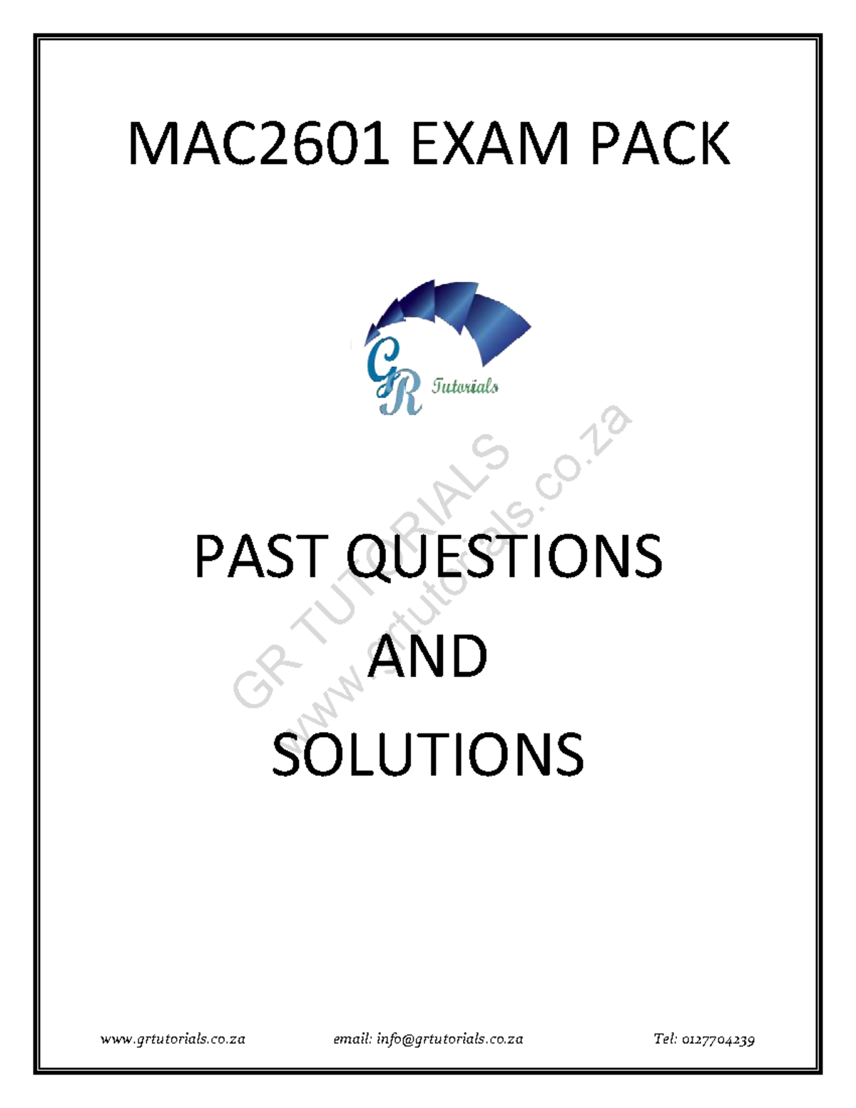 MAC2601 Final Exam Study Pack: Past Questions & Solutions - Studocu