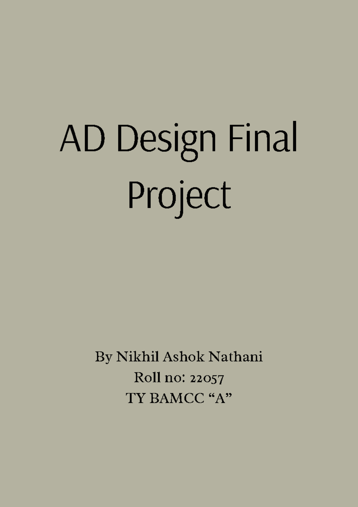 AD Design Final Final Project - Nikhil Nathani , 22057 DIV A - AD ...