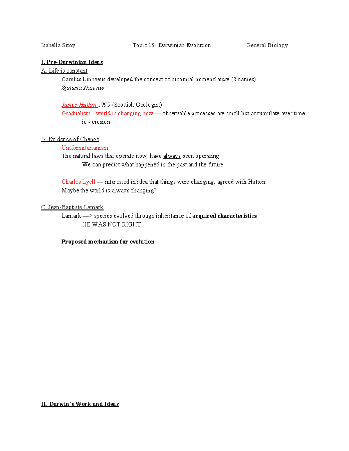 GEN BIO 1 - Final Exam Notes on Darwinian Evolution and Natural ...