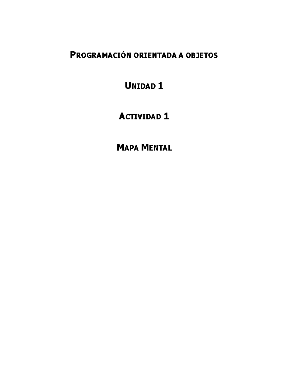 Mapa Mental de Programación Orientada a Objetos (POO) - Actividad 1 ...