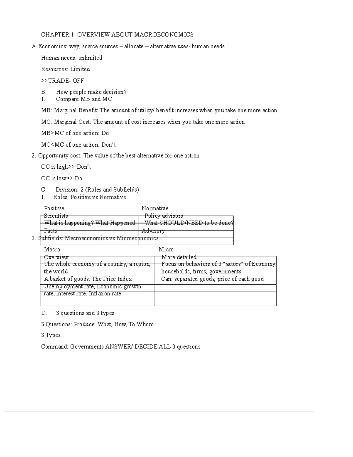ECO 101: Chapter 1 - Overview of Macroeconomics Key Concepts and Models ...