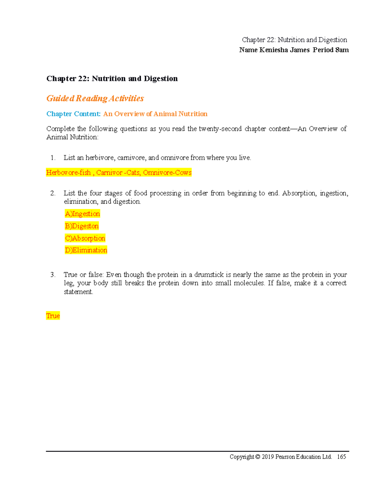 Active Reading Guide for Chapter 22: Nutrition & Digestion - Studocu