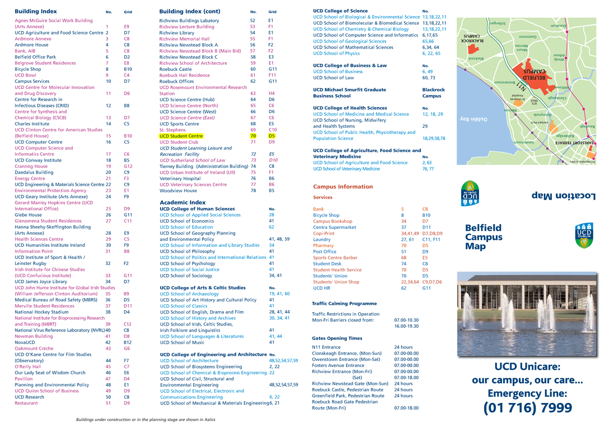 UCD Campus Map: Comprehensive Guide to UCD Locations and Services - Studocu