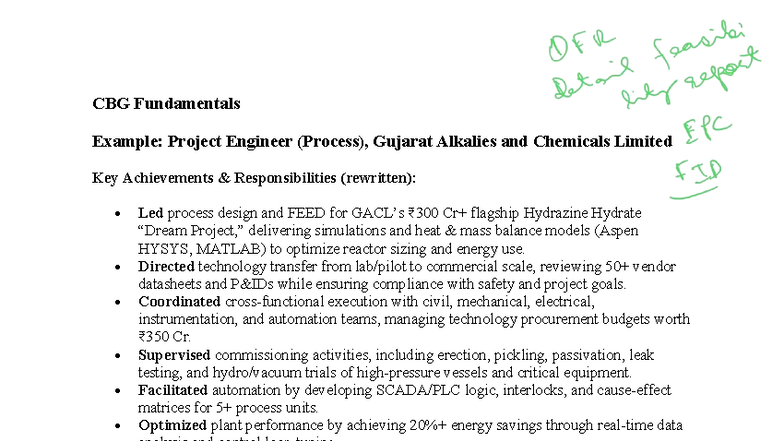CBG Fundamentals and Project Engineering Insights: Key Achievements and ...
