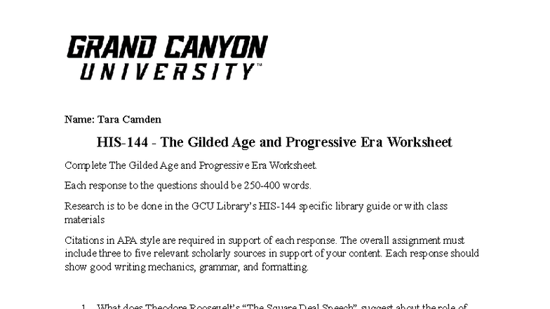 HIS-144-RS-T5-Worksheet: The Gilded Age & Progressive Era Analysis ...