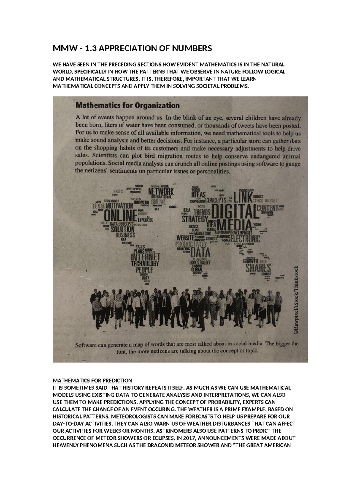 MMW-M1-Exploring Mathematical Patterns and Their Real-World ...
