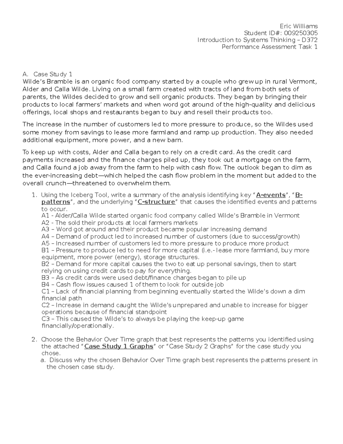 D372 Task1 - Final Draft - Eric Williams - Eric Williams Student ID ...
