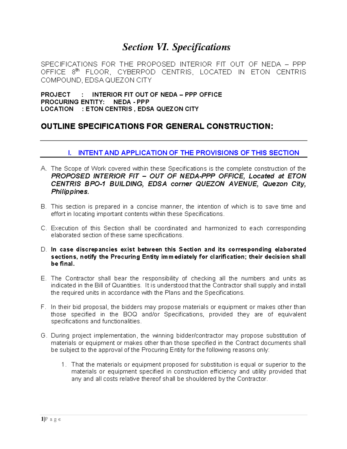 General Construction Specifications for NEDA-PPP Office Fit-Out Final ...