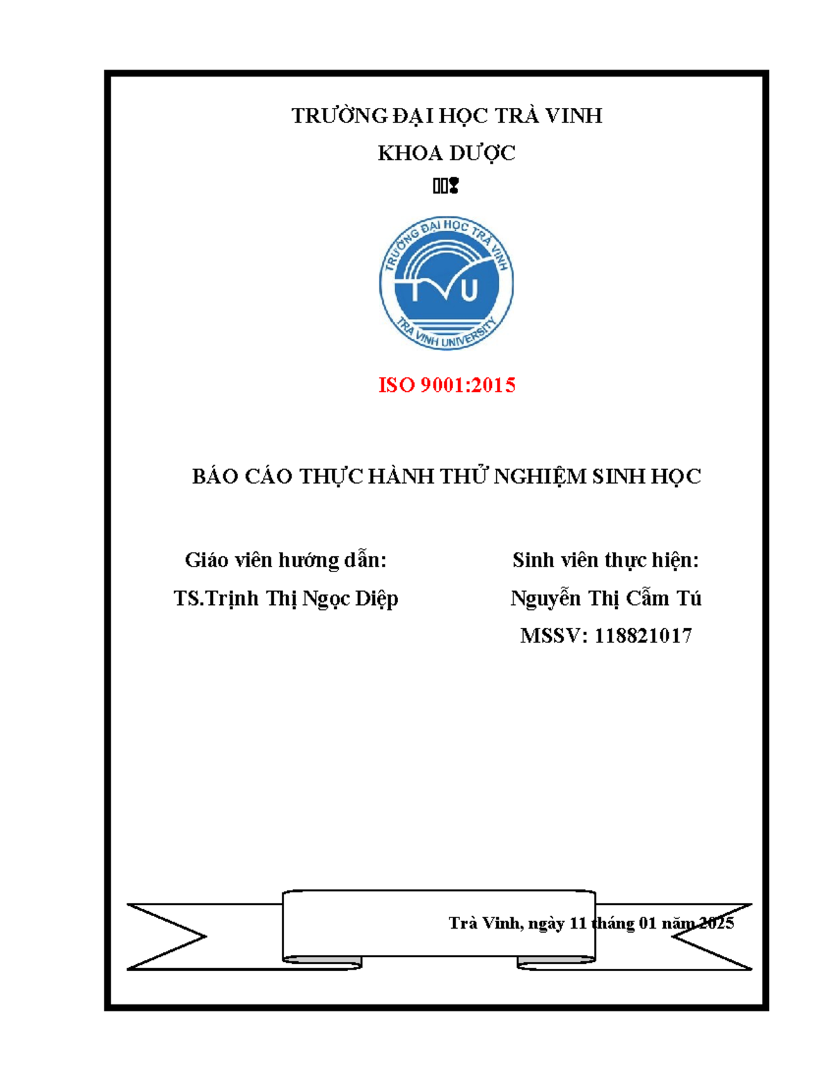 Báo cáo Thực Hành Môn TNSH - Thử Nghiệm Sinh Học (Chương 2025) - Document Preview