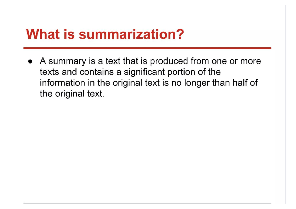 Summarization Techniques and Approaches: An Overview - Studocu